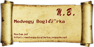 Medvegy Boglárka névjegykártya